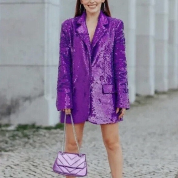 NWT Zara festive days Sequin Blazer - Picture 6 of 6